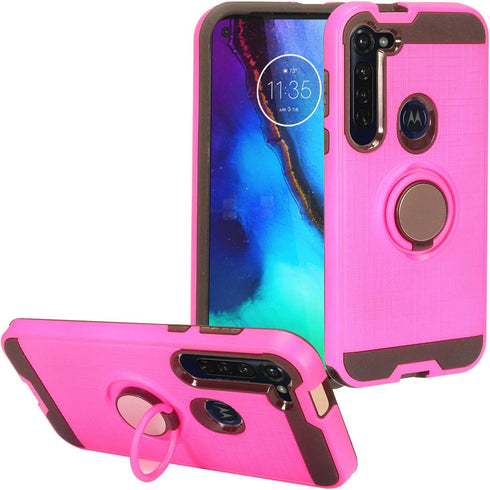 for Motorola Moto G Stylus XT2043, Moto G Power XT2041 (2020 Version) - Hybrid Phone Case w/Ring Stand - RS2 Hot Pink...
