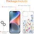 GVIEWIN for iPhone 14 Plus Case Floral, with Screen Protector + Camera Lens Protector, Soft Slim Clear Flower Shockproof Full Body Protective Wome...