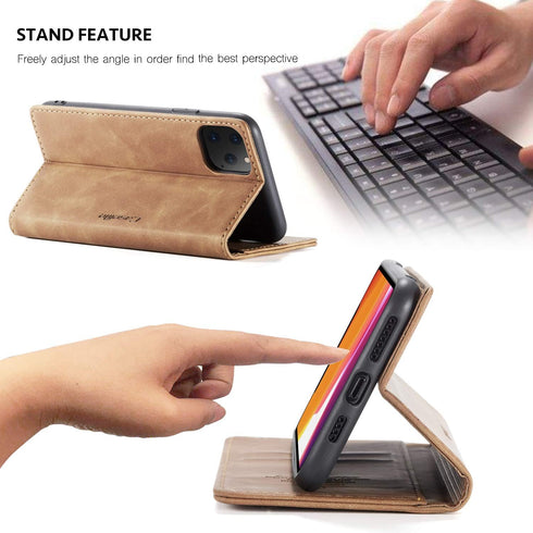 SINIANL iPhone 11 Leather Case, Book Folding Flip Case with Kickstand Credit Card Slot Magnetic Closure Protective Cover for Apple iPhone 11 2019 ...