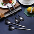 Berglander Black Dinner Spoon Set of 4, Stainless Steel with Titanium Plating...