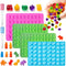 4 Pack: Bear,Dinosaur,Fruits,Vegetables Gummy Candy Molds; Mini Silicone Gummy Candy Chocolate Molds, Dessert DIY Cake Mould, Baking Pan,Kitchen T...