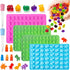 4 Pack: Bear,Dinosaur,Fruits,Vegetables Gummy Candy Molds; Mini Silicone Gummy Candy Chocolate Molds, Dessert DIY Cake Mould, Baking Pan,Kitchen T...