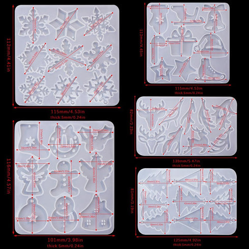 Christmas Resin Earring Molds Christmas Tree Elk Snowflake Earring Resin Molds Christmas Silicone Molds for Resin Crafts Resin Jewelry Making Kit ...