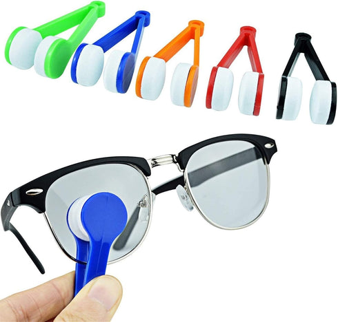 5 Pcs Mini Sun Glasses Eyeglass Microfiber Spectacles Cleaner Soft Brush Cleaning Tool Mini Microfiber Glasses Eyeglasses Cleaner Cleaning Clip (B...