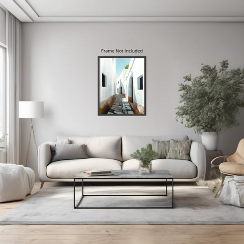 Posterizer 1 pcs-quiet Mediterranean or North African village alleyway 2-Photography Art Gift for Men Women Entrepreneur Teens Decor for Home & O...