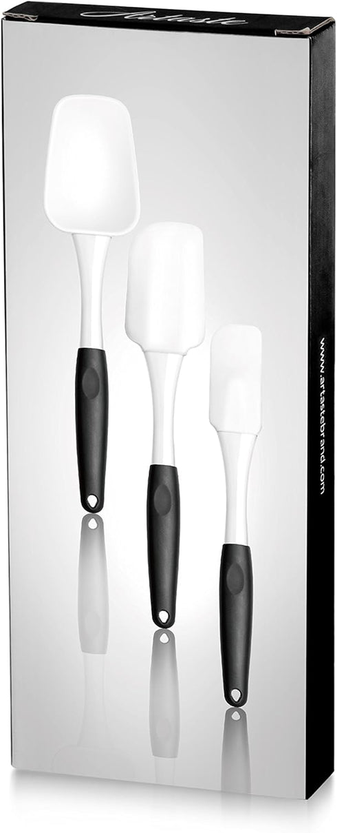 Artaste 43082 Non-Stick Silicone Spatula Set with Rubber Handle, 3-Piece...
