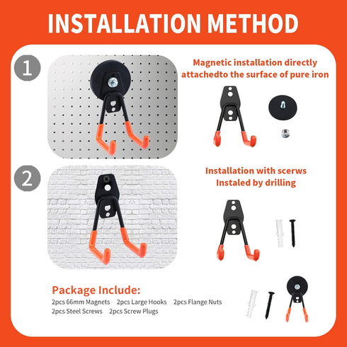 Extra Strong Magnetic Hooks for Hanging Heavy Duty, 2.6in Large Industrial Magnet Hooks, Magnetic Hook with Anti-Slip Coating, Storage Utility Mag...