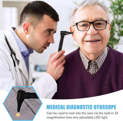 Healifty Mini Diagnostic Otoscope Kit Ear Scope Otoscope Ear Care Magnifying Lens Clinical Penlight Flashlight Ear Infection Detector Ear Care Set...