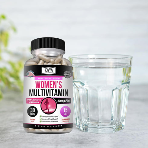 Kaya Naturals Women's Multivitamin, Overall Healthy Antioxidant, and Immune Support, Vitamins A, D, C, E, Biotin, Folic Acid, & Multi-Mineral, Ene...
