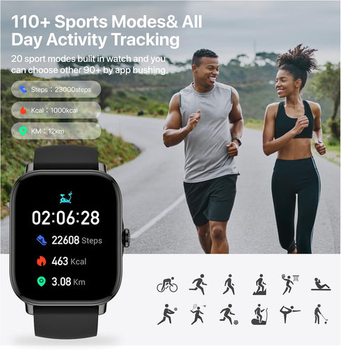 Smart Watch for Men Women (Answer/Make Calls/AI Voice Control) 1.91" for Android Phones iPhone Samsung Compatible IP68 Waterproof/Heart Rate/Sleep...