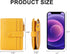 Small Wallet for Women,Leather RFID Blocking Wallets,Bifold Ladies Wallets Card Holder Zipper Coin Pocket with ID Window Yellow...