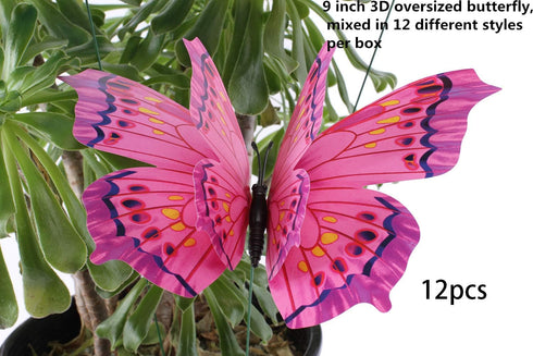 Giant Butterfly Garden Stakes Decorations Outdoor 3D Butterflies Lawn Decorative Yard Decor Patio Accessories Ornaments PVC Gardening Art Christma...