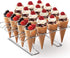 Cupcake Cones Baking Rack, 16-Cavity Stainless Steel Ice Cream Cone Stand Holder Foldable Cake Decorating Pastry Tray Waffle Cones Holder for Baki...