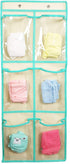 NIMES Over The Door Shoe Organizer Hanging Narrow Closet Door Storage 6 Large Clear Pockets Chart 2 Pack (Beige)...