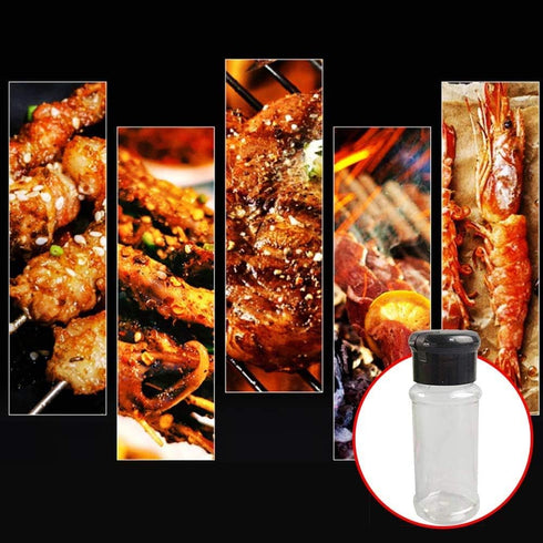 Set of 24 Pcs Plastic Spice Bottles with Sifter Lid 3 Oz. Clear Reusable Containers Jars for Home Kitchen Herbs Seasonings Confectionary Toppings ...