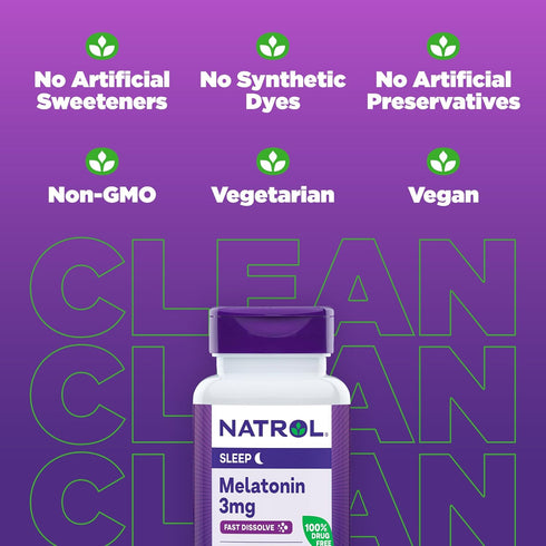 Natrol Melatonin 3mg, Strawberry-Flavored Dietary Supplement for Restful Sleep, 90 Fast-Dissolve Tablets, 90 Day Supply...