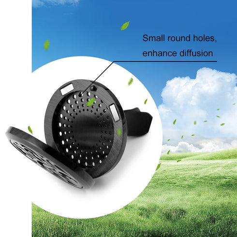 2PCS 30mm Car Aromatherapy Essential Oil Diffuser Stainless Steel Black Locket with Vent Clip 12 Felt Pads...