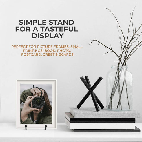 TR-LIFE Plate Stands for Display - 3 Inch Plate Holder Display Stand + Metal Frame Holder Stand for Picture, Decorative Plate, Book, Photo Easel (...