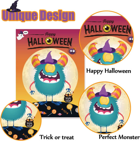 Funnlot Halloween Party Games for Kids Halloween Game Pin The Eye on The Monster Game Activities Hallowee n Pin The Tail Games...