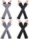 Bememo 4 Pairs Punk Gothic Long Fingerless Gloves Knitted Arm Warmer Elbow Length Thumb Hole Gloves...