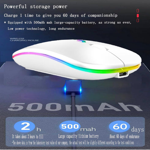 2 Pack Wireless Bluetooth Mouse,LED Dual Mode Rechargeable Silent Slim Laptop Mouse,Portable(BT5.2+USB Receiver) Dual Mode Computer Mice,for Lapto...