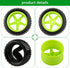 1/10 RC Rubber Tire 4pcs Front & Rear Tires and Wheels with Flange Lock Nuts Washers and Wrench for 1/10 Off Road RC Buggy Redcat Tornado S30 EPX ...