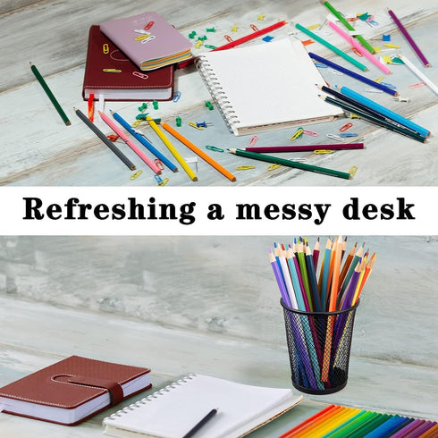 Gwybkq Pencil Holder 6 Packs for Desk Mesh Pen Cups Metal Pencil Holder Desk Organizers and Storage...