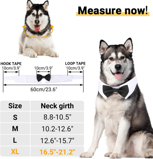 Segarty Dog Bow Tie, Adjustable Black Bowtie Collar for Extra Large Dogs, Dog Neck Tie Tuxedo Comfortable Cotton Boy Pets Grooming Accessories for...