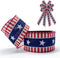 Hying 4th of July Ribbons for Crafting, 2.5" X 10 Yards Patriotic Wired Edge Ribbons American Stripes Stars Ribbons Blue Burlap Craft Ribbon Bows ...