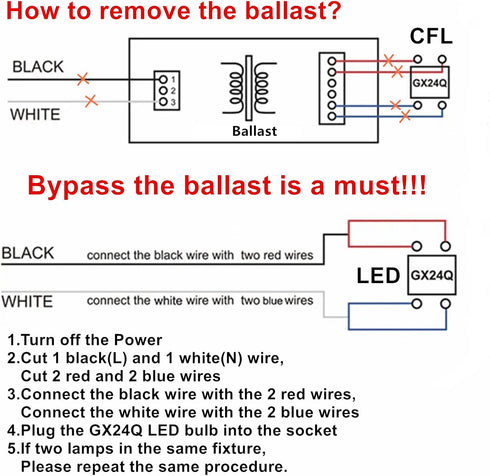12W GX24Q-3 LED Bulb, Replacement for PLT-26W 4 Pin GX24q-3 and PLC-26W G24Q-3 Compact Fluorescent Light Bulb, GX24Q G24Q LED Bulb, Cool White 600...