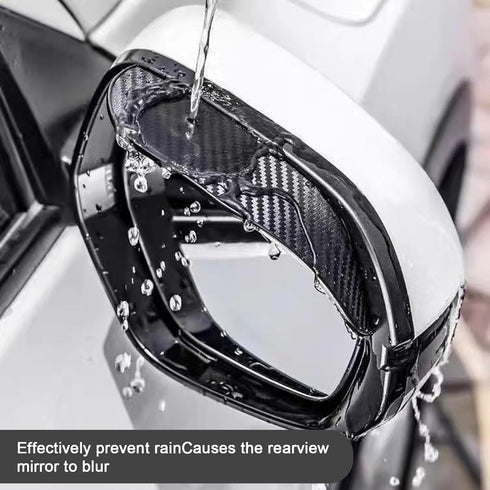 Hawyet 2 PCS Car Rearview Mirror Rain Eyebrow, 6.85" x 2.28" Soft PVC Thickened Carbon Fiber Pattern Reflective Mirror Fog Cover, Anti-Vision Bloc...