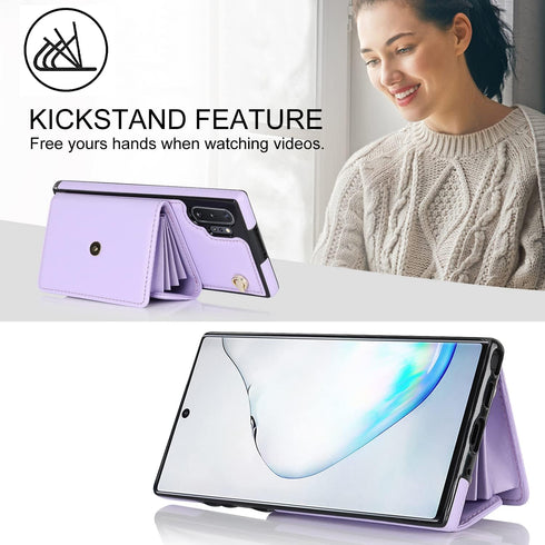 Asuwish Phone Case for Samsung Galaxy Note 10 Plus Note10+ 5G Wallet Cover with RFID Blocking Card Holder Wrist Crossbody Strap Cell Accessories N...