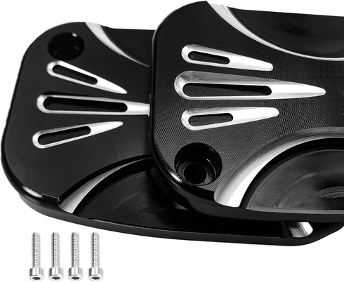 Motorcycle Brake Clutch Master Cylinder Covers Aluminum Left and Right Brake Reservoir Cylinder Cover for Harley Touring Road King Electra Street ...