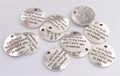 ChangJin 20PCS I will hold you in my heart untill I hold you in heaven Charms Pendants (Antiqued Silver)...