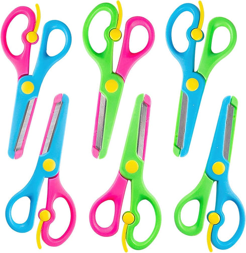 LOVESTOWN Kids Safety Scissors, 6PCS Blunt Tip Scissors for School with Comfort Grip & Steel Blades, Anti-Pinch Design for Back to School, Classro...