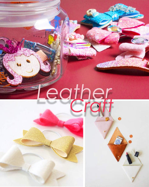 Faux Leather Sheets for Craft One Roll Sparkle Glitter Surface Solid Leather Fabric Sheets 12"x 53” (30cm x 135cm) Inch Large Size for Leather Ear...