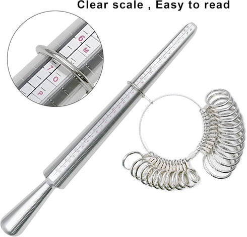 Ring Sizer, 3Pcs Reusable Ring Sizer Measuring Tool, USA Ring Measurer and Ring Sizer, Ring Sizing Kit for Jewelry Making, Suitable for Women and ...
