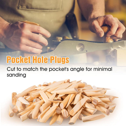 Solid Wood Pocket Hole Plugs and Pocket Hole Screws for Pocket Hole Jig Woodworking Tool ?50 Pack?...