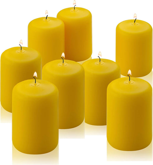 Citronella Pillar Candle - Set of 8 Citronella Candles - 3 inch Tall, 2 inch Thick - 18 Hour Burn Time for Indoor/Outdoor Use...