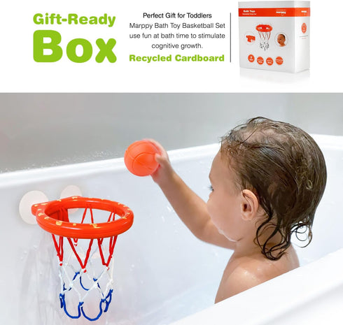 Bath Toys, Bathtub Basketball Hoop for Kids, Toddlers, Boys, and Girls, 3 Balls No Holes, Mold Free Bath Toys and Strong Suction Cup, Fun Bathtub ...
