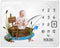 Fishing Baby Monthly Milestone Blanket, Gone Fishing Baby Boy Growth Chart Milestone Photo Blanket, Fishing Boat Newborn, Includes Marker (50"x40"...