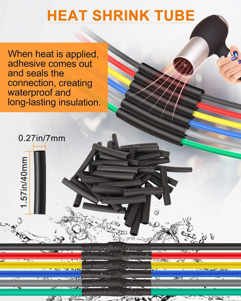 NAOEVO 6 Pin Connector Waterproof?16 AWG 6 Wire Connectors, Automotive Electrical Connectors Male And Female Way With Heat Shrink Tubing For Car T...
