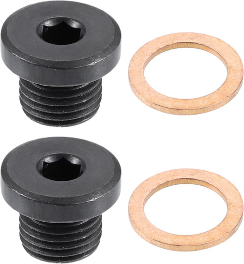 X AUTOHAUX 2 Pcs M14x1.5 Steel Engine Oil Drain Plug Screw for Audi A4 A6 S8 S6 S5 Q7 Q5 RS7 RS7 for Volkswagen Touareg Black...