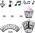 48 Pieces Music Note Cupcake Toppers and Wrappers Musical Symbol Lace Cupcake Liners Paper Baking Cup and Food Picks Toothpicks for Birthday Cake ...