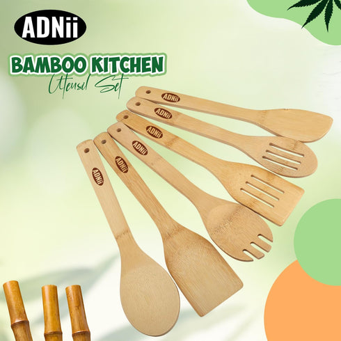 Wooden Spoons for Cooking, Bamboo Kitchen Utensils Wooden Spoons Set 6 Piece, Nonstick Spatula For Daily Use...
