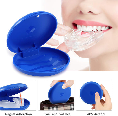 (2 Pack) Retainer Cases,Solid Orthodontic Retainer Cases (Blue)...