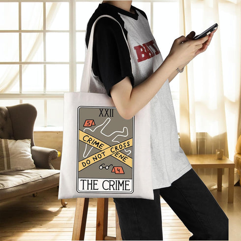 ENSIANTH Crime Scene Junkie Tote Bag Criminologist Gift Serial Killer Movies Fans Gift Crime Investigator Handle Bag...