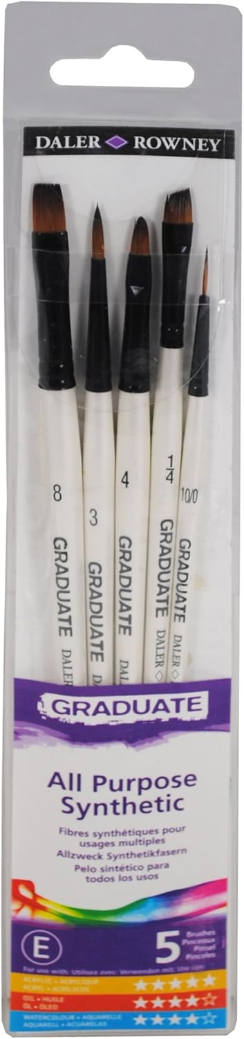 Daler Rowney Graduate Synthetic Brush Set, White...