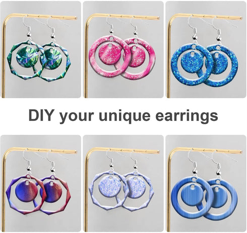 102Pcs Resin Molds Kit, 2pcs Earring Silicone Molds Jewelry Epoxy Casting Molds, Earring Mold with Earring Hooks for DIY Woman Girl Unique Earring...