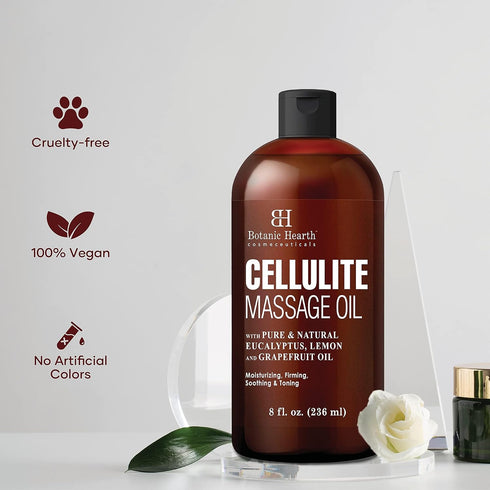 Botanic Hearth Anti Cellulite Massage Oil | Cellulite Oil for Thighs and Butt Firming | Unique Blend of Massage Essential Oils | Improves Skin Ton...